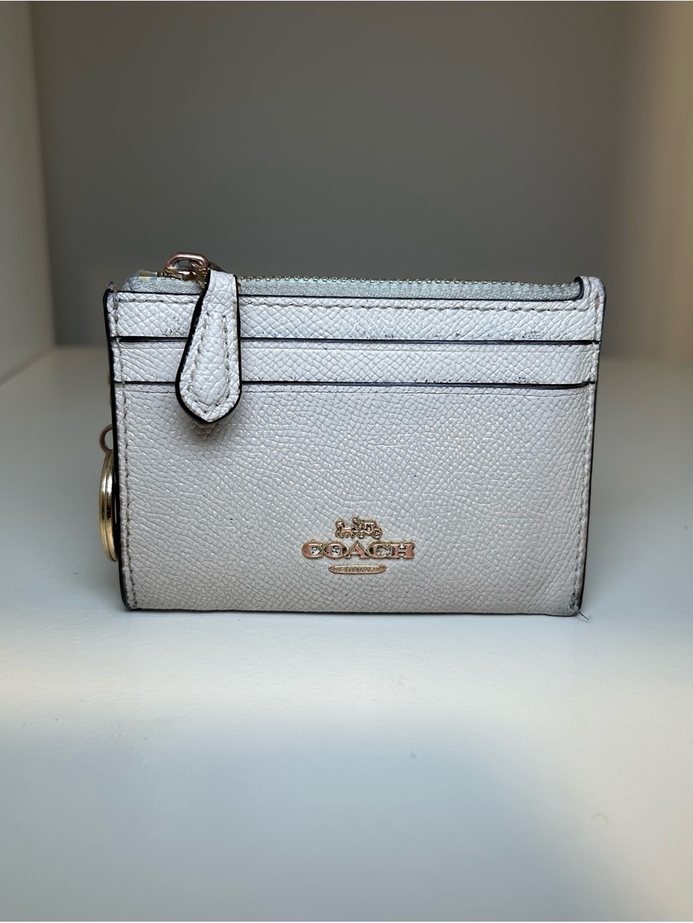 Coach Small Zip Card Case Wallet Keychain